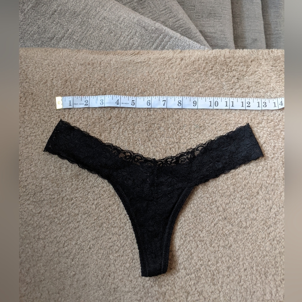 Black lace thong